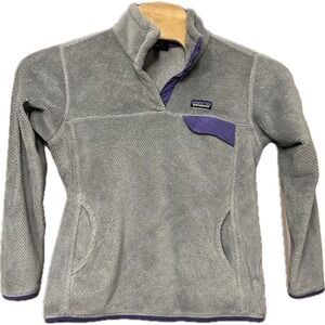 Patagonia Women Re Tool Snap T Pullover Jacket‎ STY25442 Size Large Gray Purple